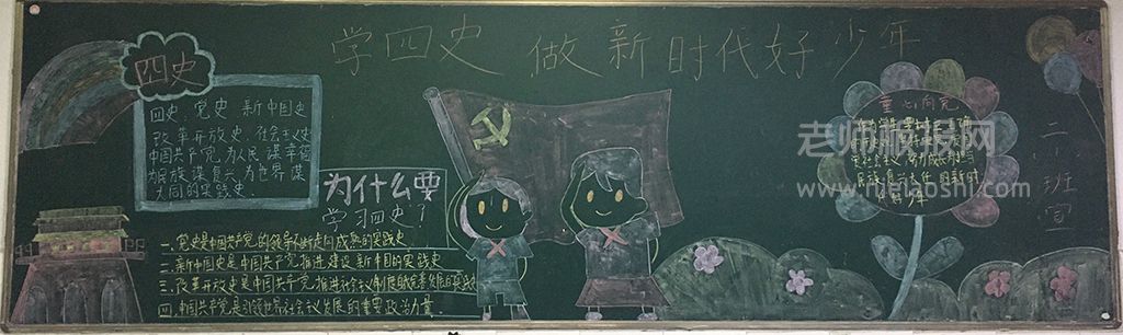 学四史做新时代好少年黑板报图片