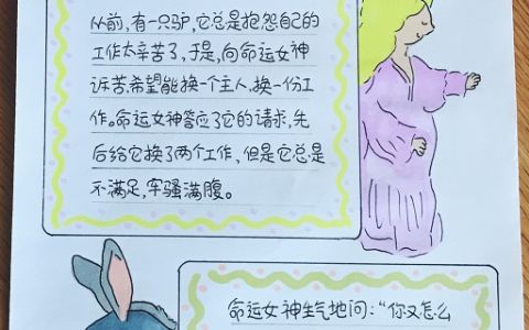 伊索寓言 《驴子和它的主人》手抄报图片