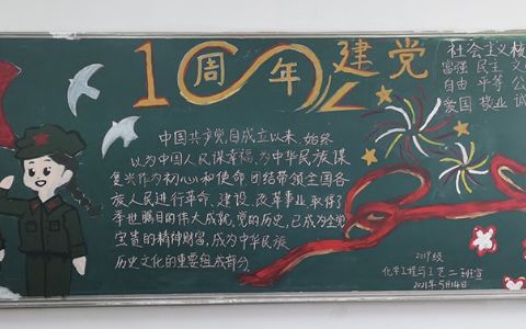 建党100周年黑板报图片