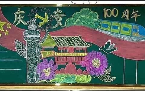 庆祝党100周年黑板报图片