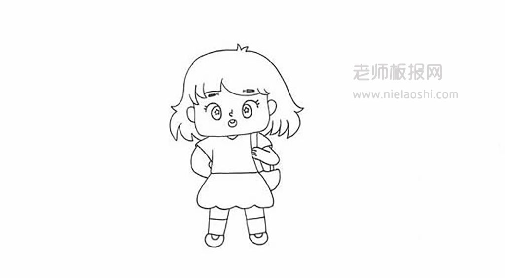 Q版动画小女孩简笔画图片 Q版动画小女孩如何画