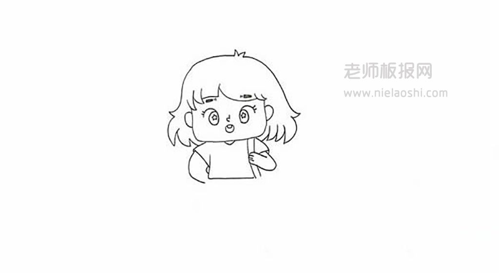 Q版动画小女孩简笔画图片 Q版动画小女孩如何画