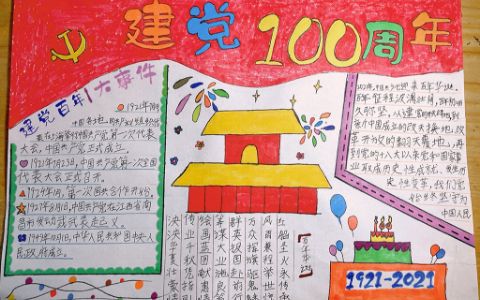 中国共产党建党100周漂亮的手抄报