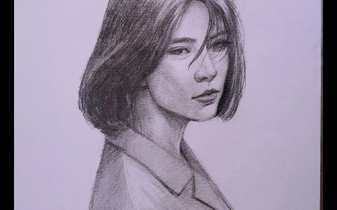 高清素描女生头像图片作品