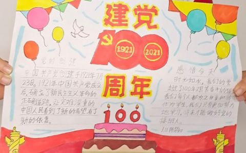 1921--2021建党100周年主题手抄报图片