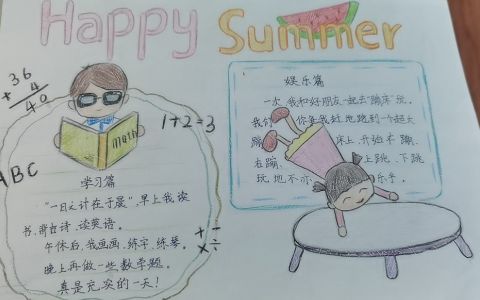 happy summer 夏季快乐手抄报图片