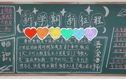 新学期新征程开学季学生黑板报图片