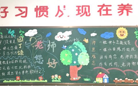 师恩难忘教师节学生主题黑板报图片