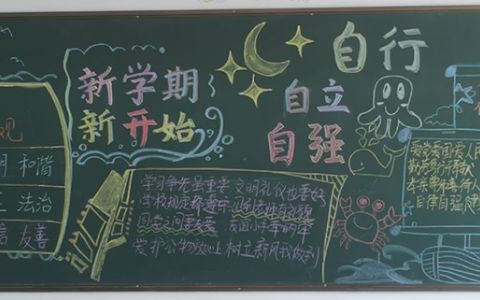 新学期新开始七年级学生主题黑板报图片