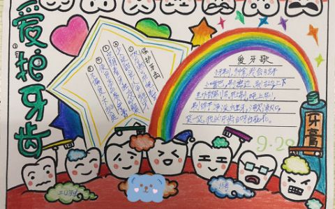 中小学生爱护牙齿手抄报图片