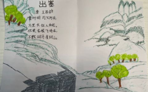 出塞诗配画小学生手抄报图片