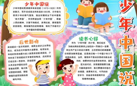 少年中国说学生素材手抄报word电子模板