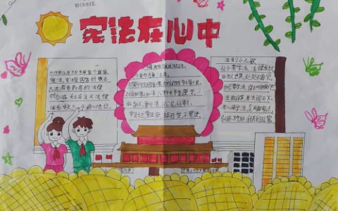 小学生宪法在心中手抄报图片