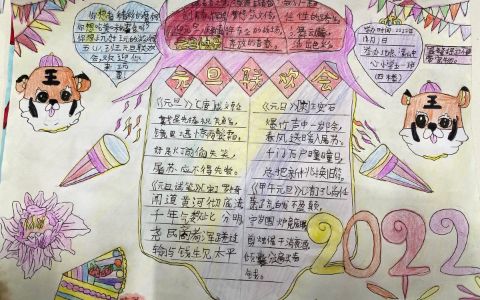 小学生2022元旦联欢会手抄报图片