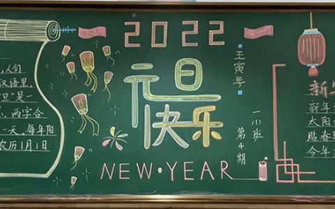 2022新年元旦快乐黑板报图片