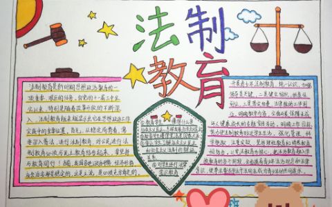 法治教育手抄报图片 青少年尊法 普法 学法 守法