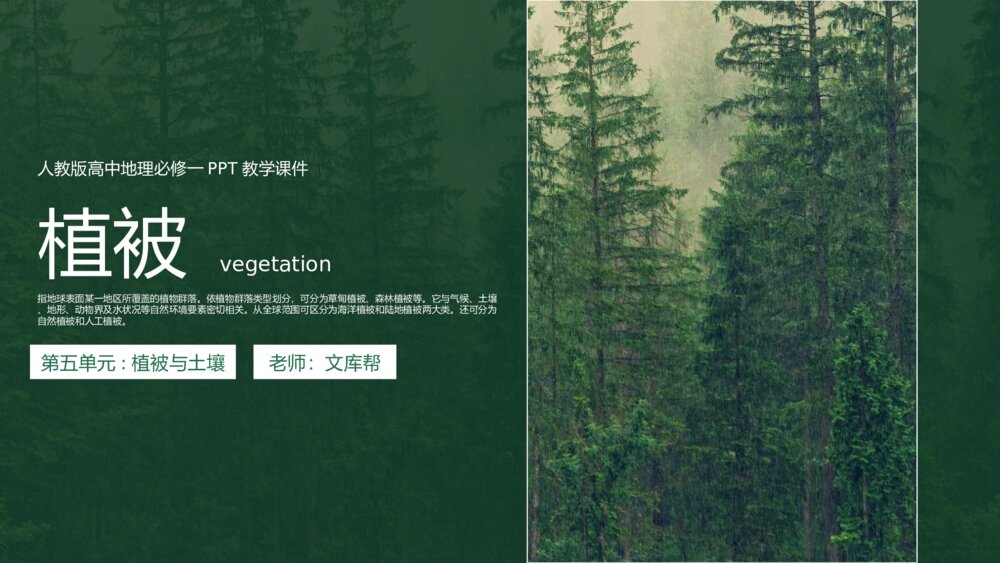 《植被》人教版高中地理必修一PPT教学课件