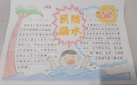 2022最新小学生预防溺水手抄报绘画图片-含文字内容