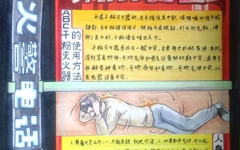 消防安全手抄报内容-干粉灭火器使用及人身上着火怎么办？