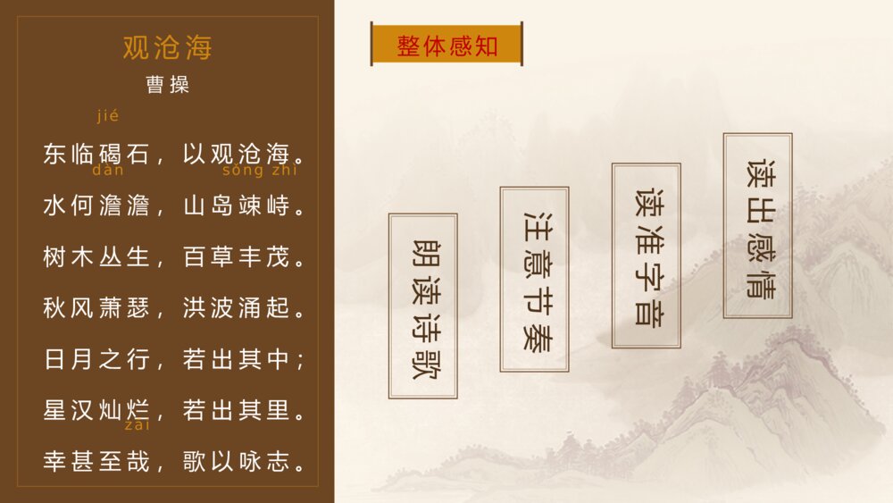 《观沧海》人教版语文七年级完整内容古诗教学PPT课件6