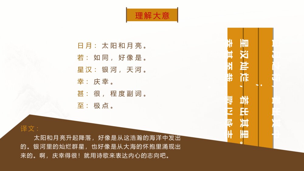 《观沧海》人教版语文七年级完整内容古诗教学PPT课件9