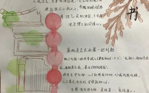 傅雷家书主题竖版初中手抄报绘画图片-内容文字