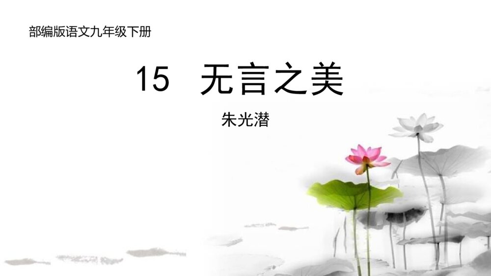 部编版语文九年级下册《无言之美》PPT优秀课件1