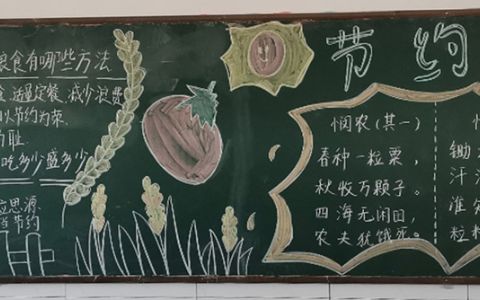 珍惜粮食·节约粮食主题黑板报-内容文字图片