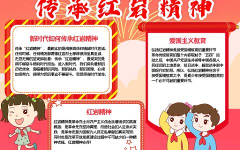 传承红岩精神·缅怀先烈手抄报word电子模板下载