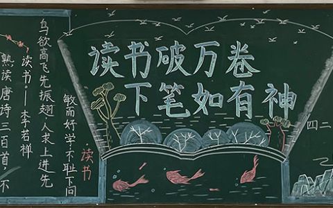 读书破万卷下笔如有神黑板报图片-爱读书·读好书黑板报