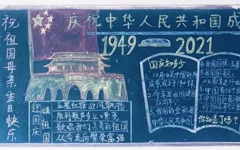 1949-2021庆祝中华人民共和国成立七十二周年黑板报