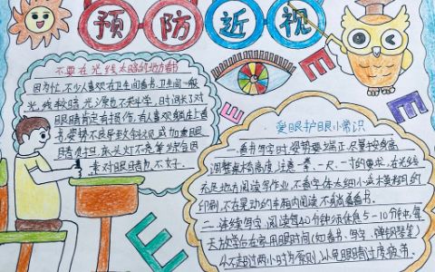 小学生预防近视主题手抄报图片-爱眼护眼小常识内容文字