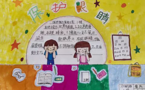 小学生保护眼睛主题手抄报图片-全国爱眼日手抄报内容文字