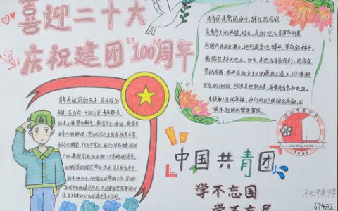 庆祝建团100周年手抄报图片-中国共青团手抄报-带文字内容