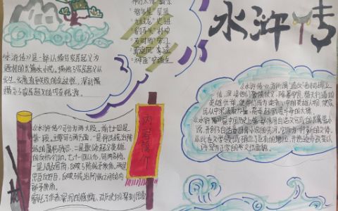 经典名著《水浒传》主题手抄报图片-带文字内容