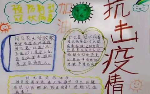 抗击疫情·预防新型冠症状病毒手抄报-疫情防控内容文字