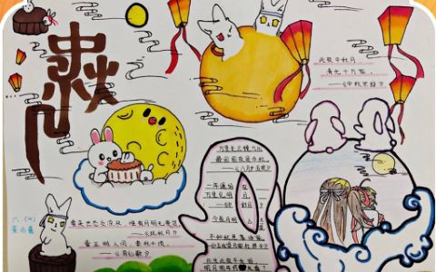 中秋节主题手抄报绘画-简单易画,给孩子保存起来吧！