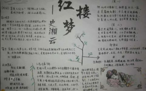 红楼梦主题学生手抄报-红楼梦的手抄报图片+内容+版面