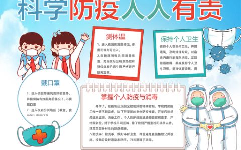 word模板·科学防疫手抄报word电子模板下载