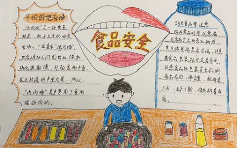 2022关注食品安全·了解地沟油手抄报绘画图片+内容文字素材