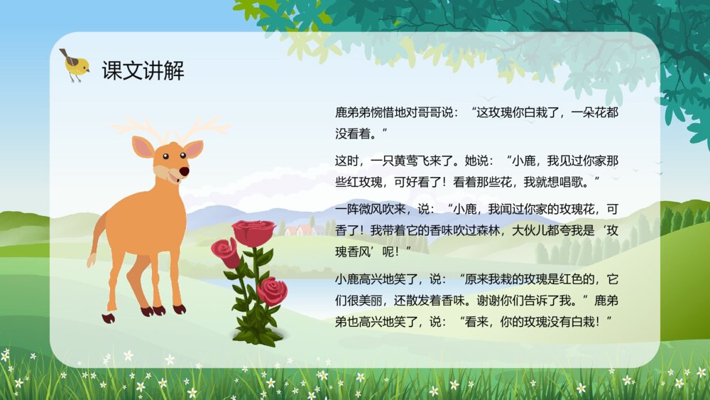 小学二年级语文下册《小鹿的玫瑰花》教师备课教育培训PPT课件4