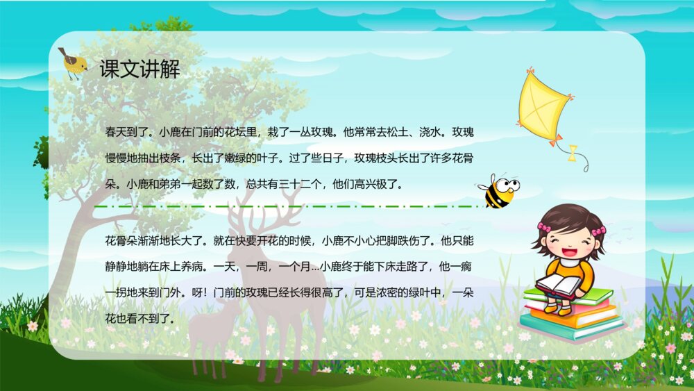 小学语文二年级下册人教版《小鹿的玫瑰花》课文导读知识点整理PPT课件8