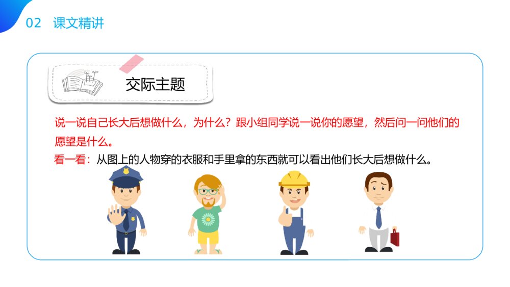 小学语文二年级下册《口语交际 长大以后做什么》（第3.5课时）PPT精品课件3