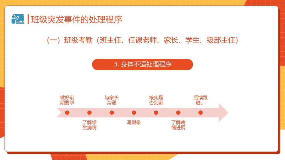 班级突发事件处理流程PPT班会课件（带内容文字）8
