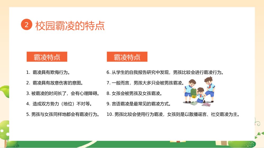 《拒绝校园霸凌》中小学生预防校园凌辱主题班会PPT课件7