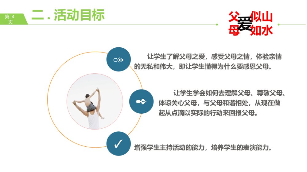感恩父母主题班会·父爱似山·母爱如水PPT课件4