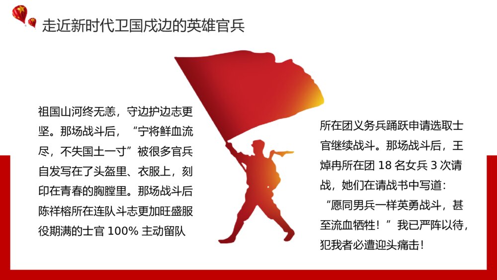 祖国河山寸土不让·致敬戍边英雄教育主题PPT课件(带内容文字)10