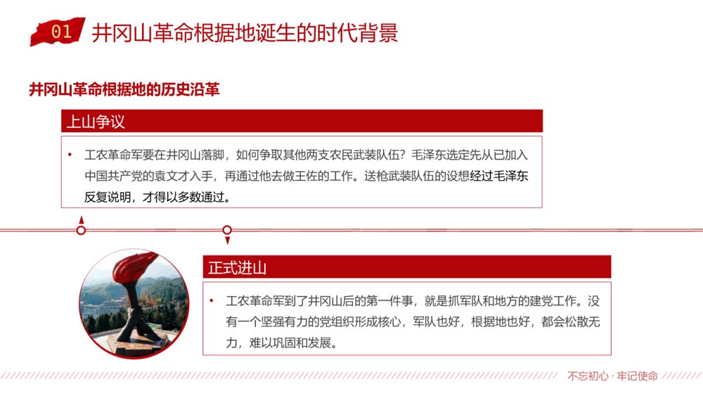 党史党课：传承井冈山精神专题知识教育PPT班会课件（电子版可编辑修改）6