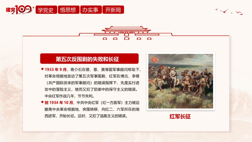 《百年奋斗路 启航新征程》学党史建党百年党课教育活动PPT课件10