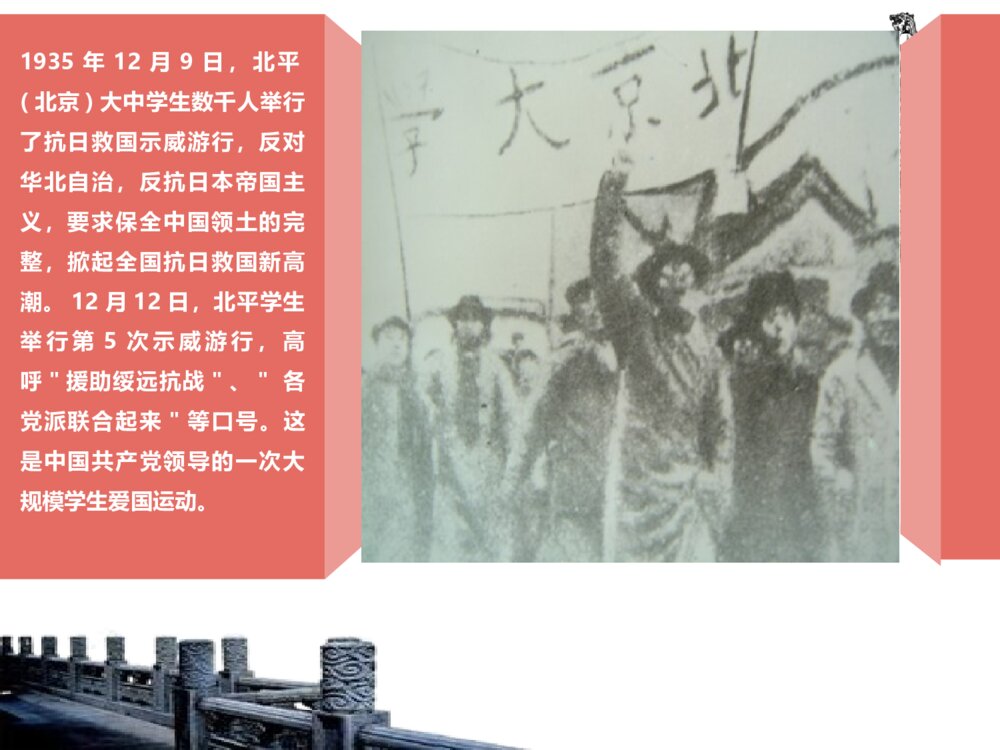 《缅怀一二九,做合格高中生》一二·九运动主题班会PPT课件6